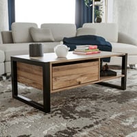 Haldizen Table basse | 100 % MÉLAMINÉ | Pin Atlantique, noir