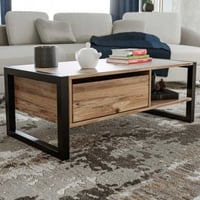 Table basse Hananja-bois de pin atlantique/noir