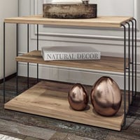 Lifon Table d'appoint | 100 % MÉLAMINE | Pin Atlantique Noir