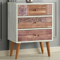 Liza Commode | 100 % MÉLAMINE | Blanc Noyer
