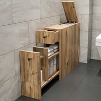 Armoire de salle de bain en chêne Kalune | Epaisseur 18mm | Coulisses de tiroirs télescopiques