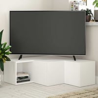 Meuble TV d'angle Woody Fashion| 100% Melamine Coated | White | Wall Mountable