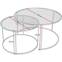 Ensemble de Tables Basses Aurum - 100% TEMPERED GLASS - Or - 43 x 80 x 80 cm