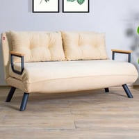 Sando Canapé-lit 2 places | Structure en métal | Crème