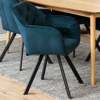 Chaise de salle à manger pivotante Levon - bleu marine