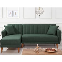 Atelier Del Sofa Canapé-lit d'angle en vert foncé
