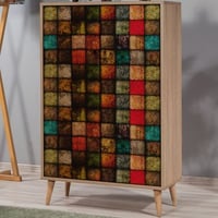 Armoire multifonction Multibox - 100% MELAMINE - Chêne Sonoma - 80 x 127 x 36 cm
