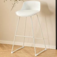 Tabouret de bar Tippi - 43x49x94cm - plastique - similicuir blanc