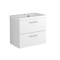 Meuble vasque Pollet 60cm 2 tiroirs - blanc