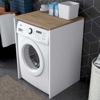 KD103 Meuble pour machine à laver | 100 % MÉLAMINE | Noyer, blanc
