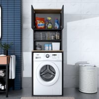KD101 Meuble pour machine à laver | 100 % MÉLAMINE | Noyer, Anthracite