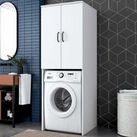 KD110 - 3192 Armoire pour lave-linge | 100 % MÉLAMINE | Blanc