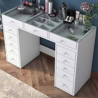 BJ105 - 2716 Coiffeuse | 100 % MÉLAMINE | Blanc