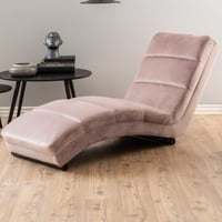 Chaise longue Vic - 60x170x82 cm - velours rose