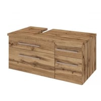Meuble sous lavabo Dasa (gauche) 90cm à 4 tiroirs - chêne wotan