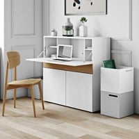 Bureau/meuble de rangement Fox 110cm - blanc/chêne