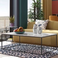 Table basse Gleam 120x75 - marbre blanc/acier