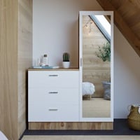 Armoire polyvalente Locelso en pin atlantique blanc