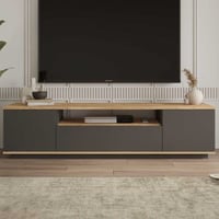 FR7 Meuble TV | 100 % MÉLAMINE | Pin Atlantique, Anthracite