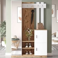 DD7 Meuble d'entrée | 100 % MÉLAMINE | Pin Atlantique, blanc