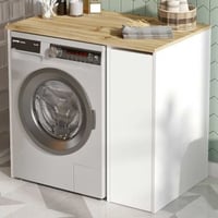 SA1 Meuble de salle de bain | 100 % MÉLAMINE | Noyer, Blanc