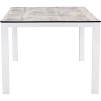 Table de salle à manger Lama 205 x 100 mm - Aluminium blanc / Stratifié haute pression gris