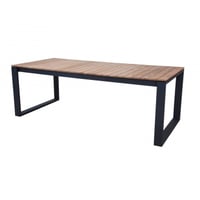 Table de jardin Matisse 220x100 - noir/teck