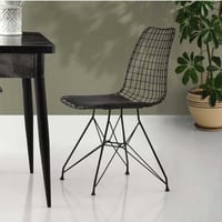 Ensemble de chaises Vella | Structure en métal | Siège en cuir | Noir
