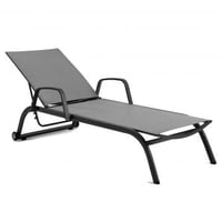 Bain de soleil avec accoudoir Ebru - anthracite/gris argenté