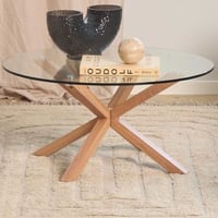 Table basse Hennie ø82cm - décor chêne