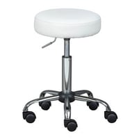 tabouret de bureau sur roulettes Asra - blanc 