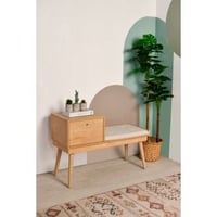 Banc Fashion en bois 100% Bois de Charme Chêne Crème