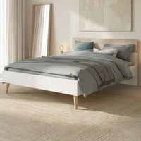 Lit double Hardy 160x200 - blanc/eik