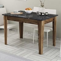 Table de cuisine Woody Fashion - 110x72x75 cm - Noyer/marbre 