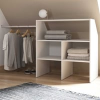 Armoire Côme - 171x50x91cm - 5 compartiments & 1 tringle - blanc