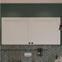 Meuble haut Cottage - 37x120x55 cm - Blanc/panneau d'aggloméré 