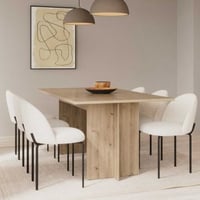 Table à manger extensible Leda - 160/200x90x74cm - décor chêne