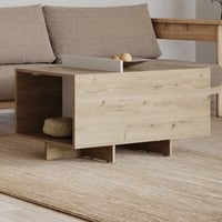Table basse Leda - 48x91x50cm - avec rangement - décor chêne