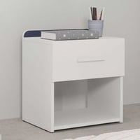 Table de chevet Reverso - 34x40x45cm - avec tiroir de rangement - blanc/bleu