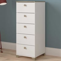 Chiffonnier Liva 5 tiroirs - Chêne Kronberg / blanc mat