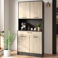 Vaisselier Romanie-chêne Kronberg/noir mat