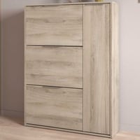 Armoire à chaussures Spectre - 91x26x123cm - 4 portes - décor chêne