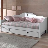 Canapé-lit Amori 90x200cm (sommer à lattes inclus) avec tiroir de lit - blanc