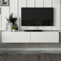 Meuble TV Aristo - 135x32x25cm - 2 portes - blanc