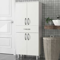 Armoire de rangement Arizona - 59x31x140cm - 4 portes & 1 tiroir - blanc