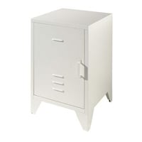 Table de chevet Bronxx Locker en métal  40x60 - blanc mat