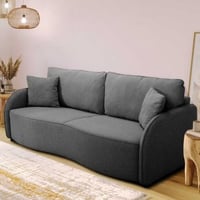 Canapé 3 places Bari 215x100x88cm - avec rangement - anthracite