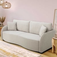 Canapé 3 places Bari 215x100x88cm - avec rangement - beige