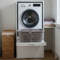 Meuble pour buanderie Linea - 66x67x142cm - blanc