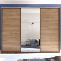 Armoire Bravo - 270x60x210cm - avec miroir - avec amortisseurs de porte - 3 portes - décor chêne